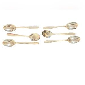 Six ATOMIC STAR Vintage Wallace Dinner Spoons 1950’s